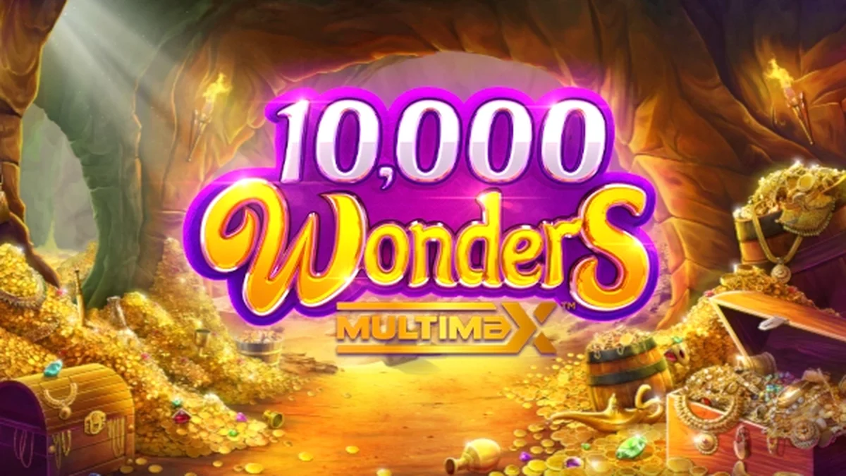 Interface do slot 10,000 Wonders Multimax com visual vibrante